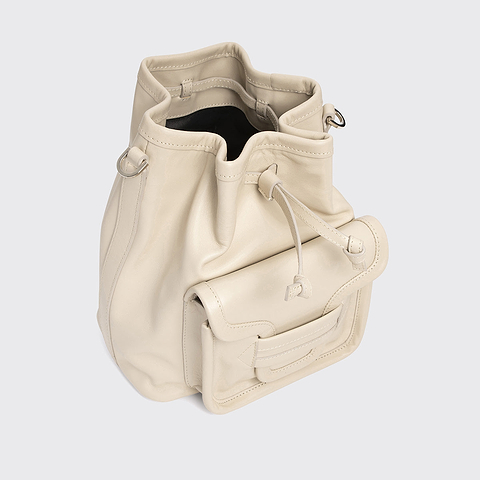 Pierre Hardy ALPHA DAY MAXI BUCKET BAG, off-white calfskin, view 2