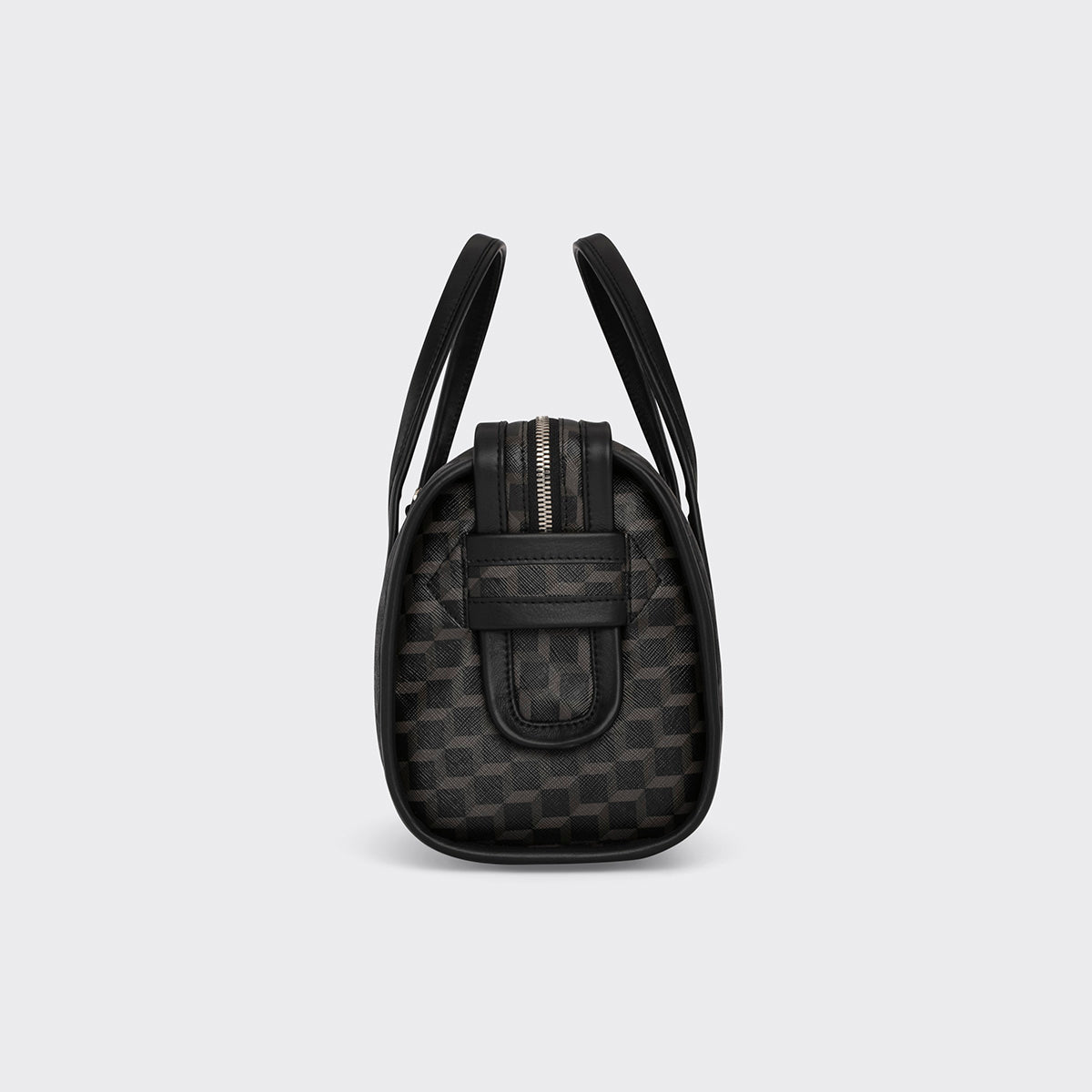 Pierre Hardy MINI CAB BAG, black perspective cube coated canvas and calfskin, view 3