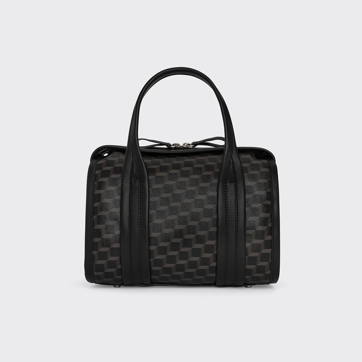 Pierre Hardy MINI CAB BAG, black perspective cube coated canvas and calfskin, view 6