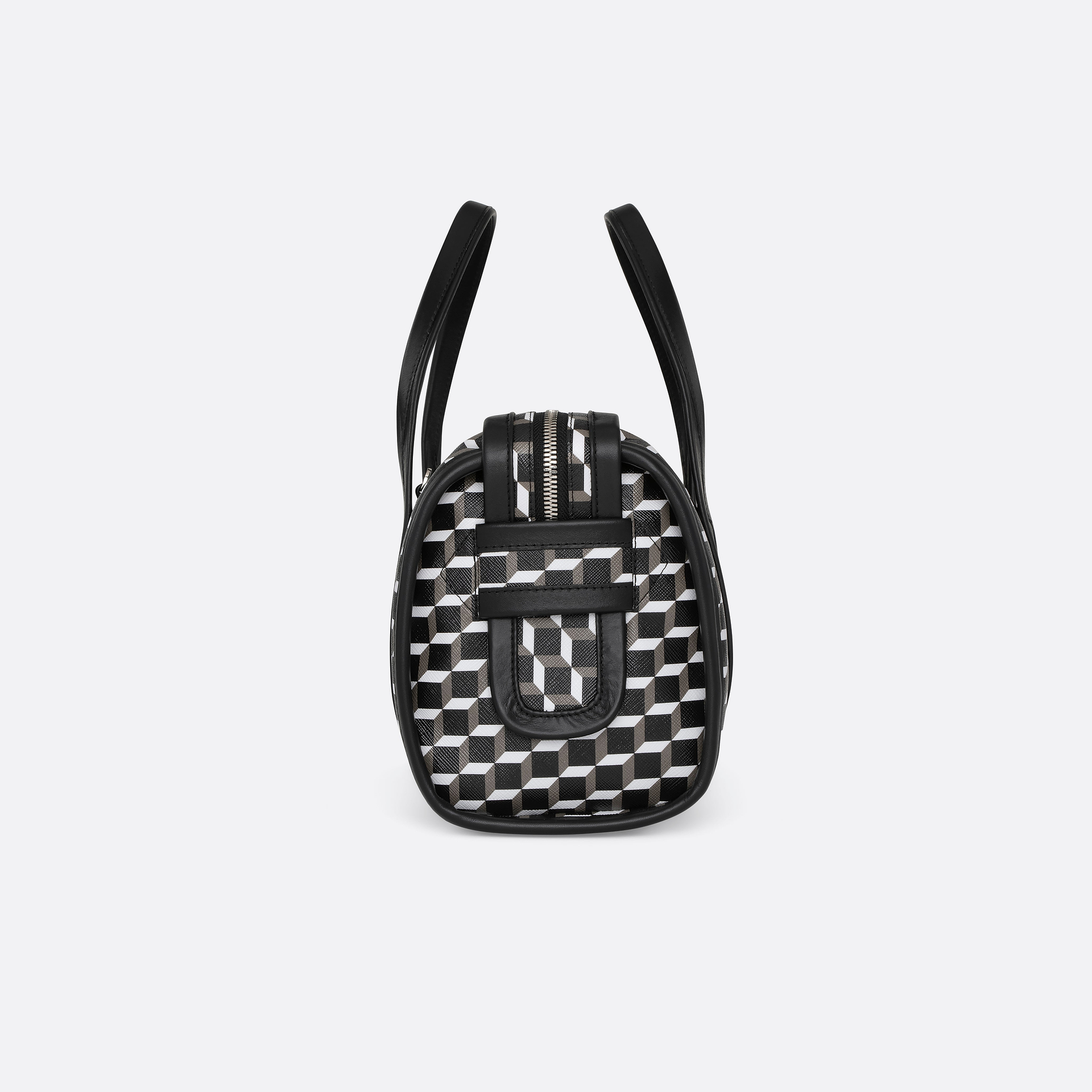 Pierre Hardy MINI CAB BAG, perspective cube coated canvas and black calfskin trims, view 3