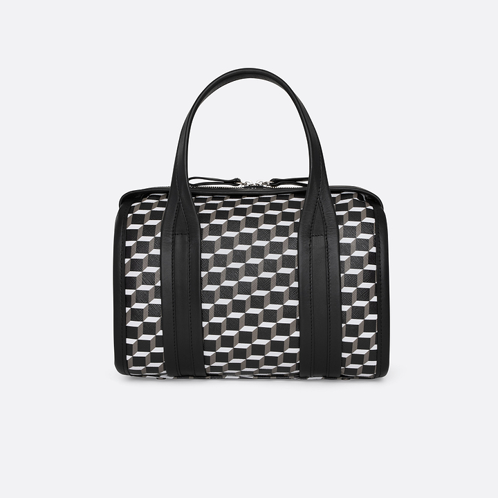 Pierre Hardy MINI CAB BAG, perspective cube coated canvas and black calfskin trims, view 7