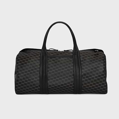 Pierre Hardy CAB TRAVEL BAG, black perpective cube coated canvas and black calfskin, view 2