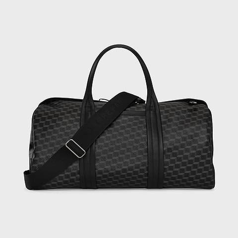 Pierre Hardy CAB TRAVEL BAG, black perpective cube coated canvas and black calfskin