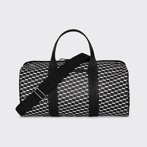Pierre Hardy CAB TRAVEL BAG, perpective cube coated canvas and black calfskin