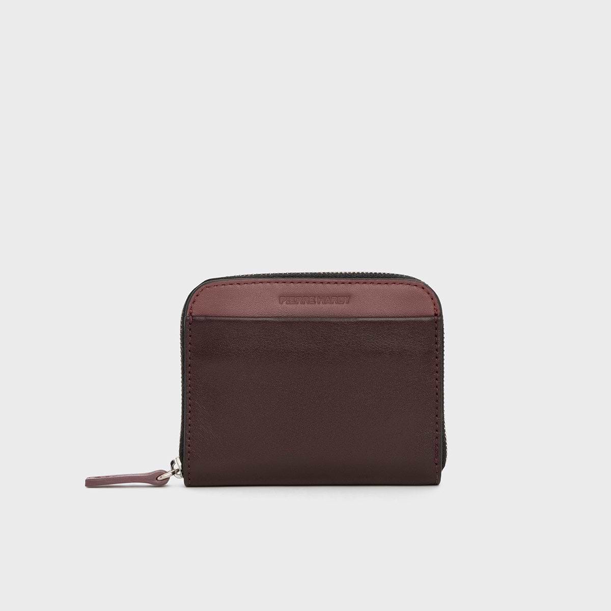 Pierre Hardy GINZA COIN PURSE, burgundy & rosewood calfskin