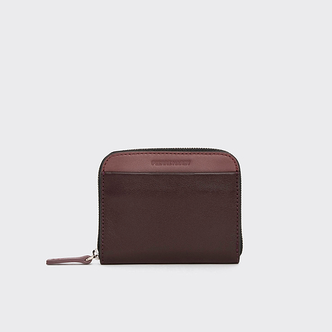 Pierre Hardy GINZA COIN PURSE, burgundy & rosewood calfskin