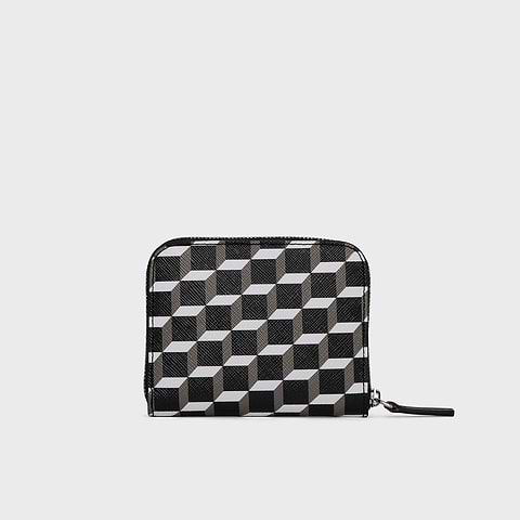 Pierre Hardy GINZA COIN PURSE, cube coated canvas and black calfskin, view 2