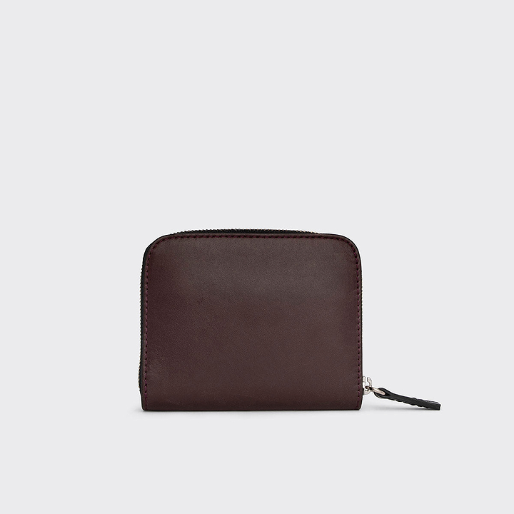 Pierre Hardy GINZA COIN PURSE, burgundy lambskin and plum calfskin, view 3