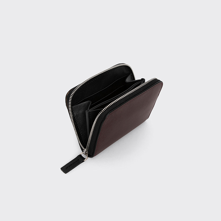 Pierre Hardy GINZA COIN PURSE, burgundy lambskin and plum calfskin, view 2