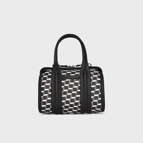 Pierre Hardy CAB MICRO BAG, perspective cube coated canvas and black calfskin trims, view 2