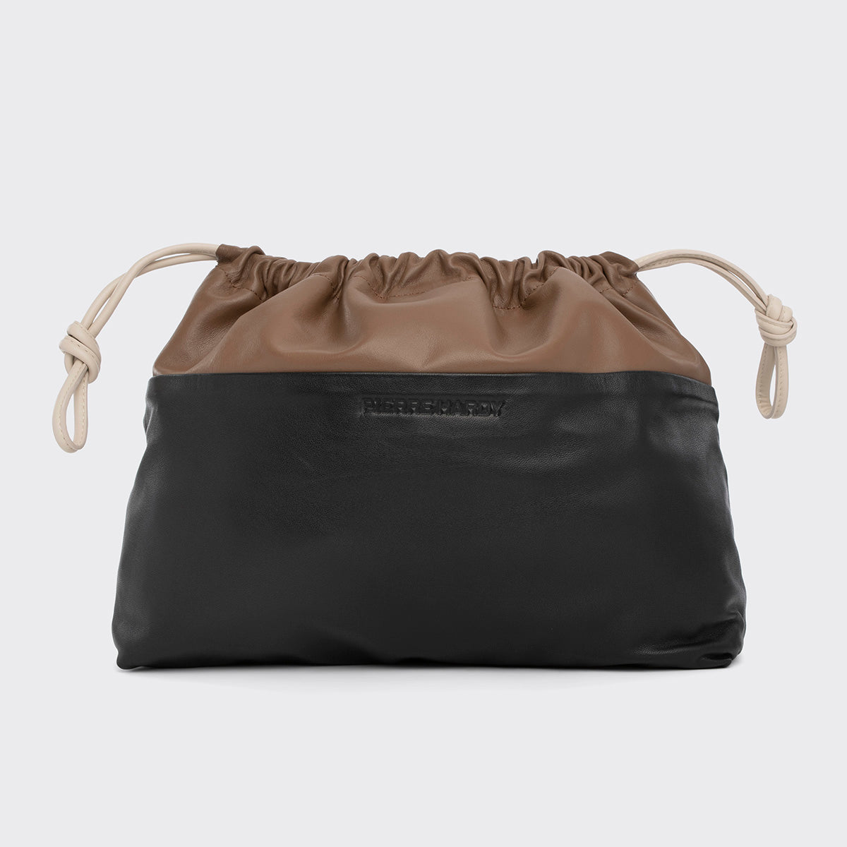 Pierre Hardy TWIN CLUTCH MAXI, camel calfskin and off-white kidskin, view 6