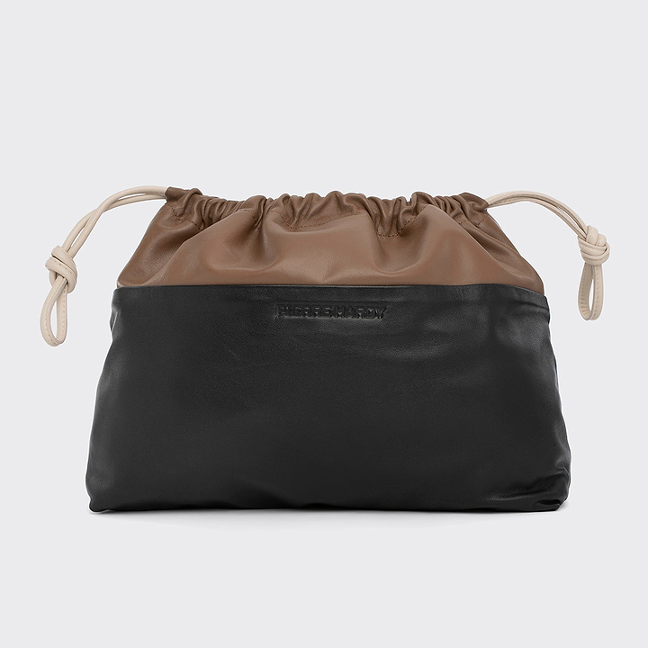 Pierre Hardy TWIN CLUTCH MAXI, camel calfskin and off-white kidskin, view 6