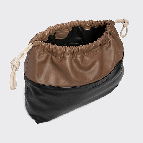 Pierre Hardy TWIN CLUTCH MAXI, camel calfskin and off-white kidskin, view 2