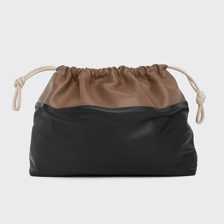 Pierre Hardy TWIN CLUTCH MAXI, camel calfskin and off-white kidskin, view 5