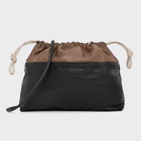 Pierre Hardy TWIN CLUTCH MAXI, camel calfskin and off-white kidskin