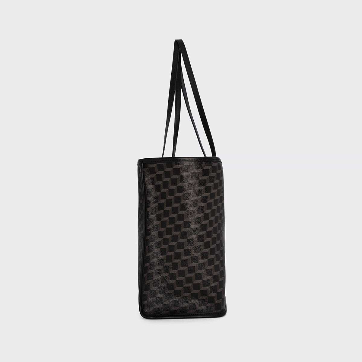Pierre Hardy CAB TOTE, black perspective cube coated canvas and black calfskin trims, view 3