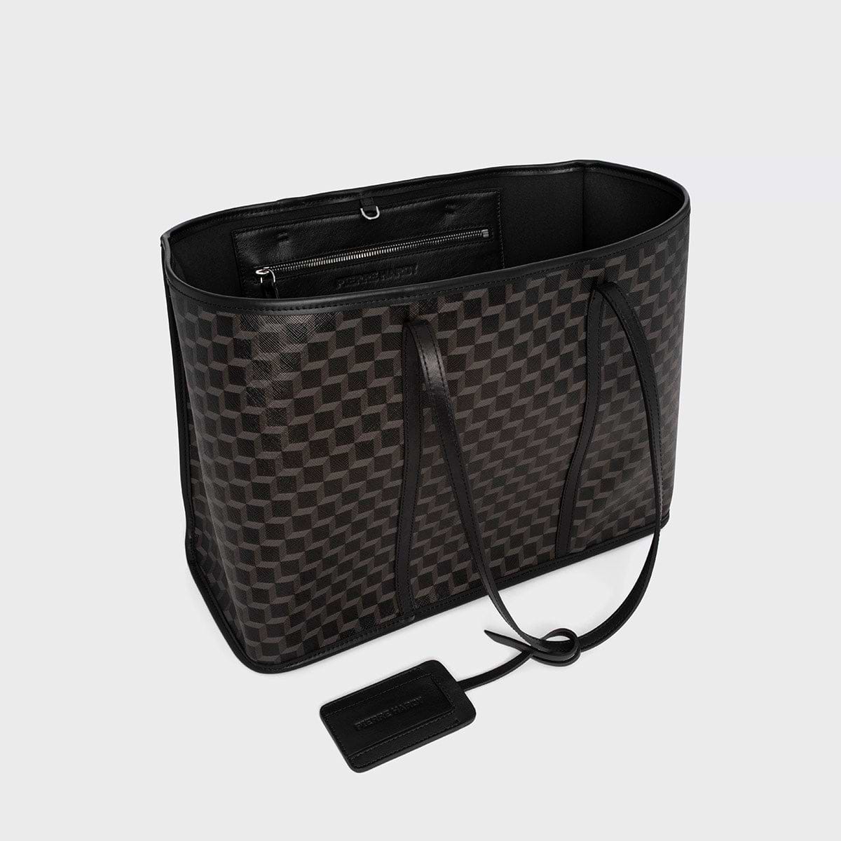 Pierre Hardy CAB TOTE, black perspective cube coated canvas and black calfskin trims, view 2