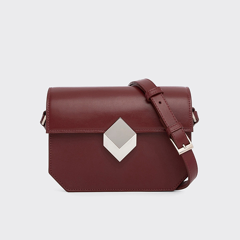 Pierre Hardy PRISM HANDBAG, burgundy calfskin