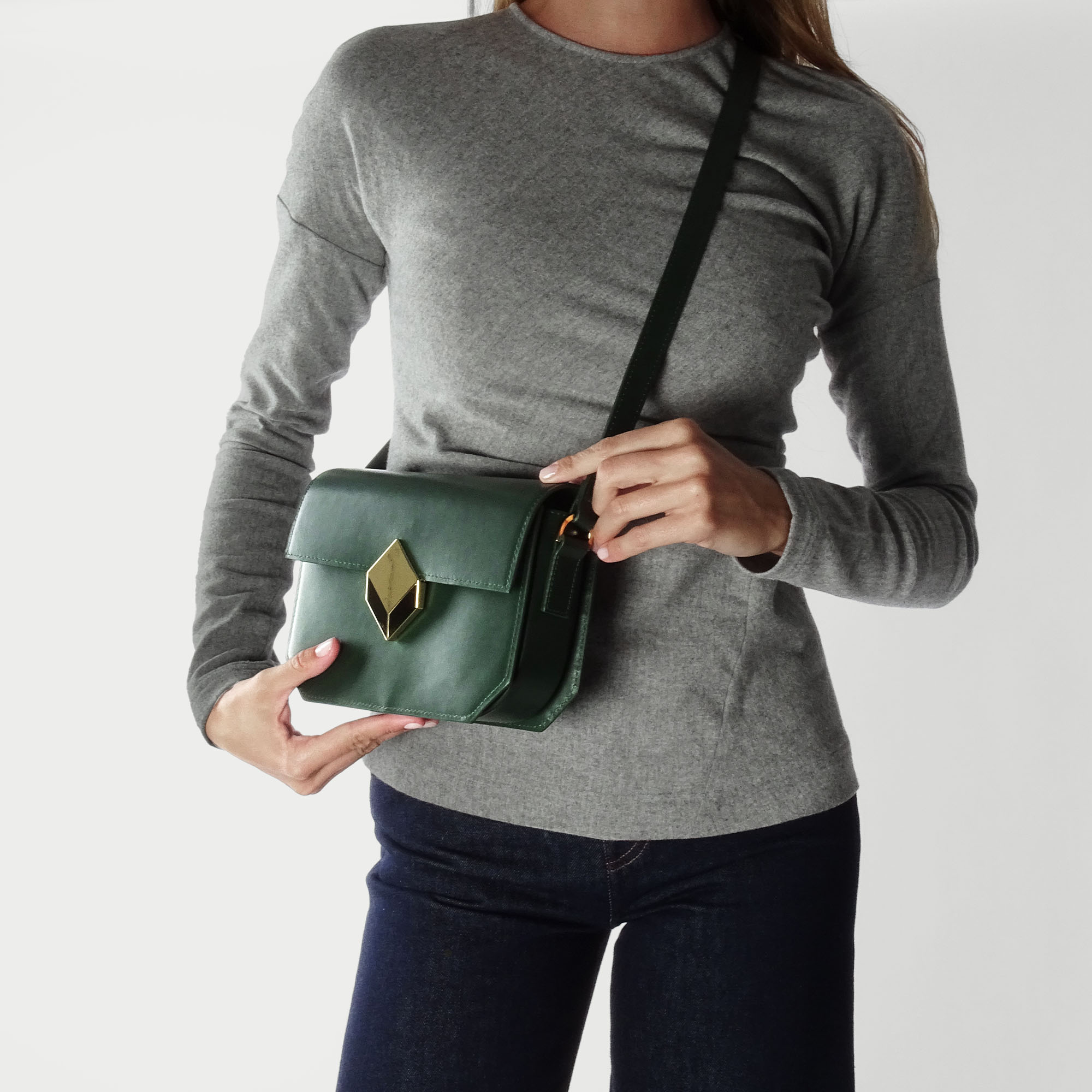 Pierre Hardy PRISM HANDBAG, green calfskin, view 5
