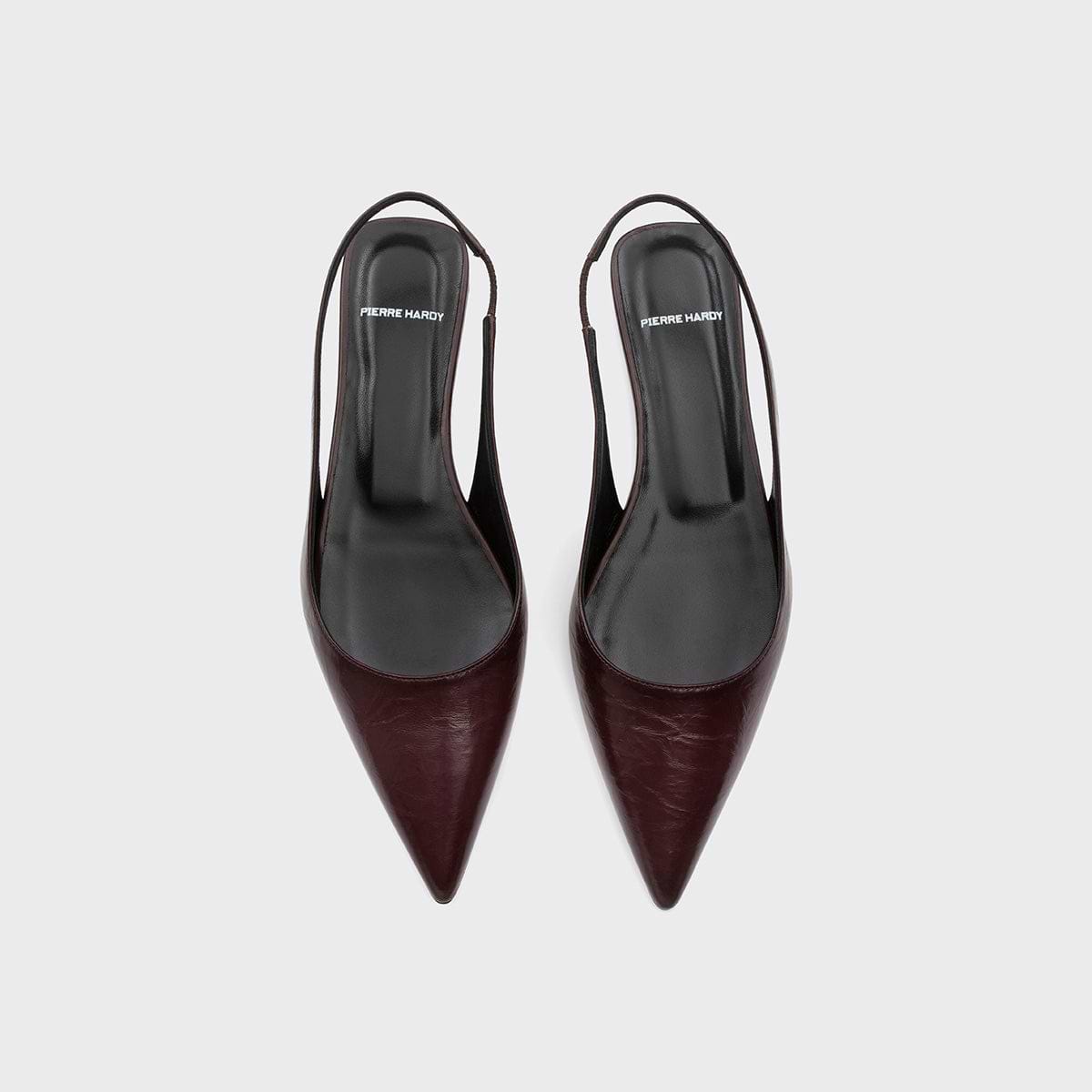 Pierre Hardy STELLA SLINGBACK FLAT, burgundy crinkled calfskin, view 2