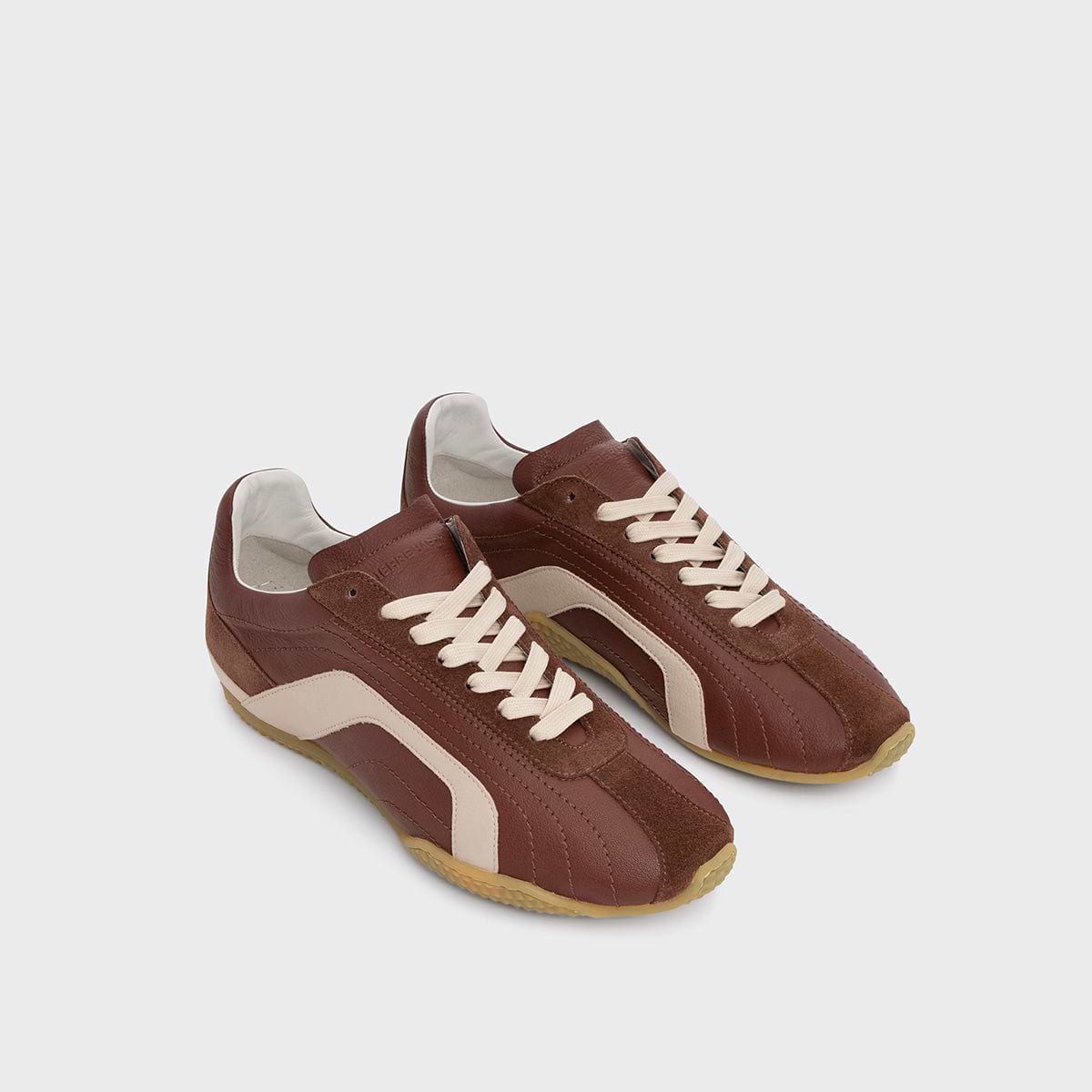 Pierre Hardy JUMP SNEAKERS, brown & off-white calfskin and brown suede calfskin, view 5
