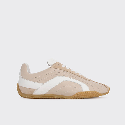 Pierre Hardy JUMP SNEAKERS, beige & white calfskin and beige suede calfskin
