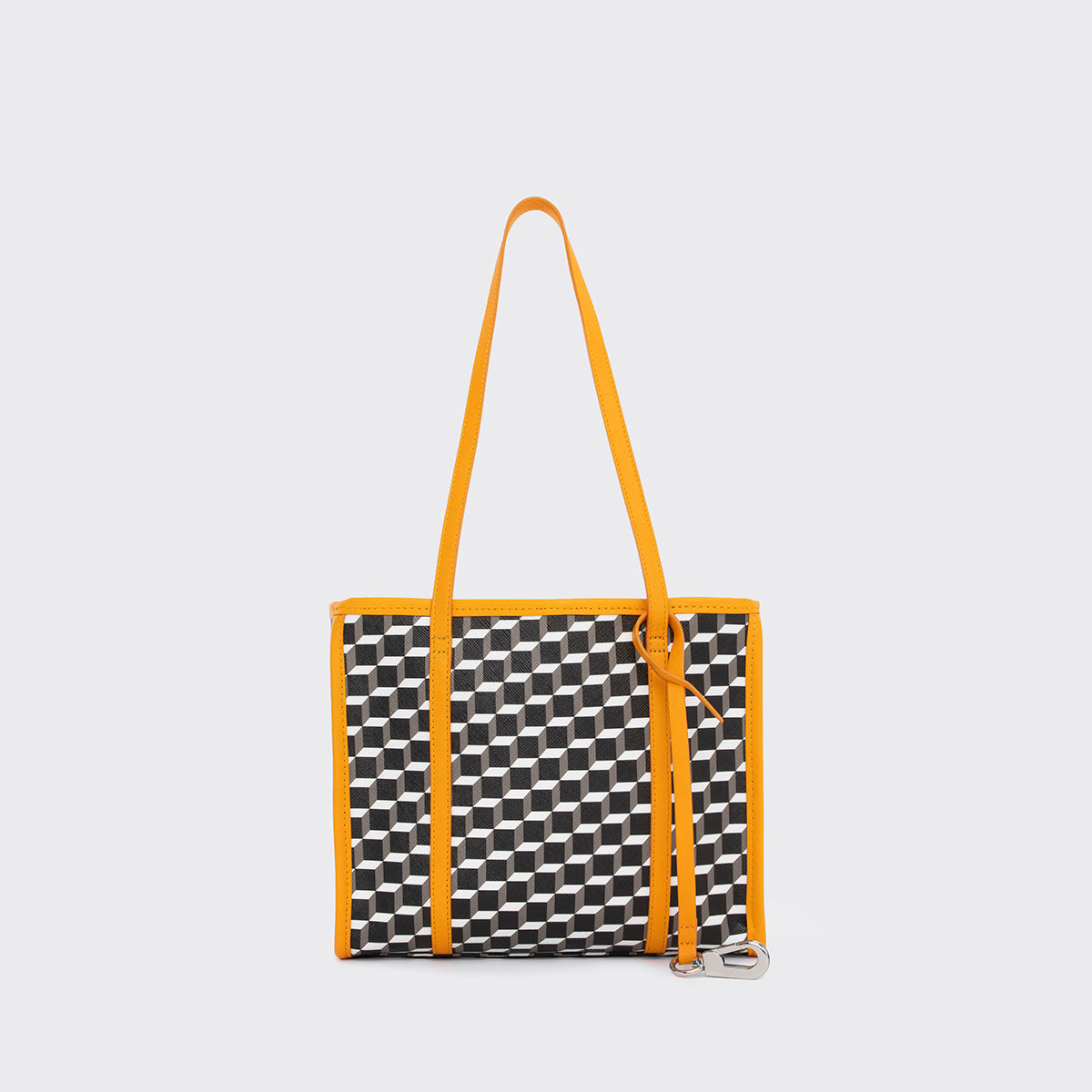 Pierre Hardy MINI CAB TOTE, cube perspective coated canvas and sun lambskin trims, view 5