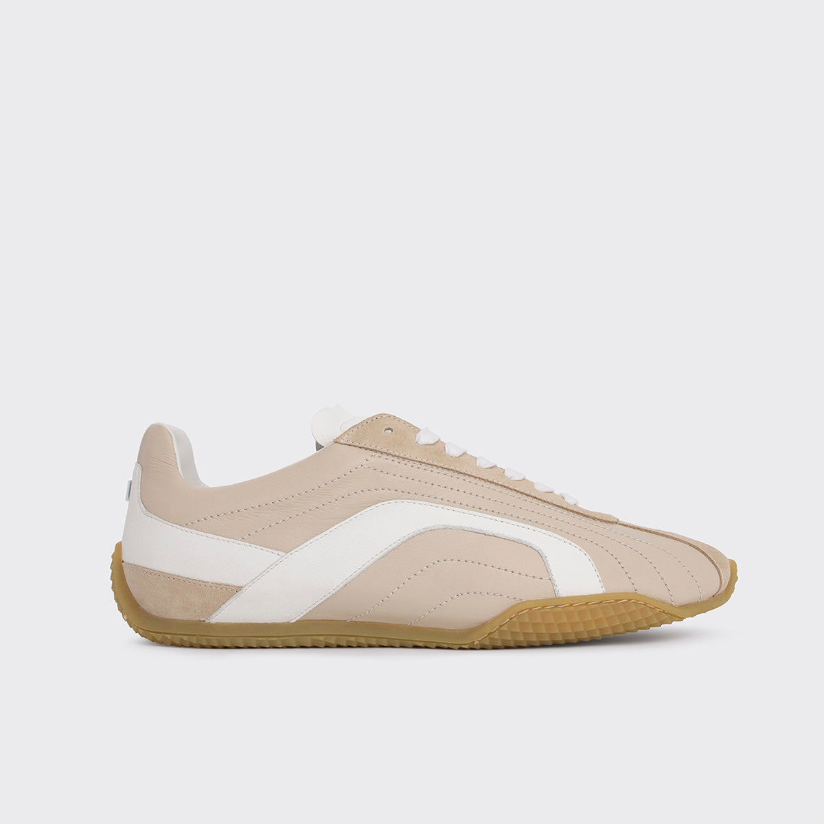 Pierre Hardy JUMP SNEAKERS, beige & white calfskin and beige suede calfskin