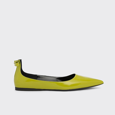 Pierre Hardy CLÉO BALLET FLAT, lime glazed lambskin