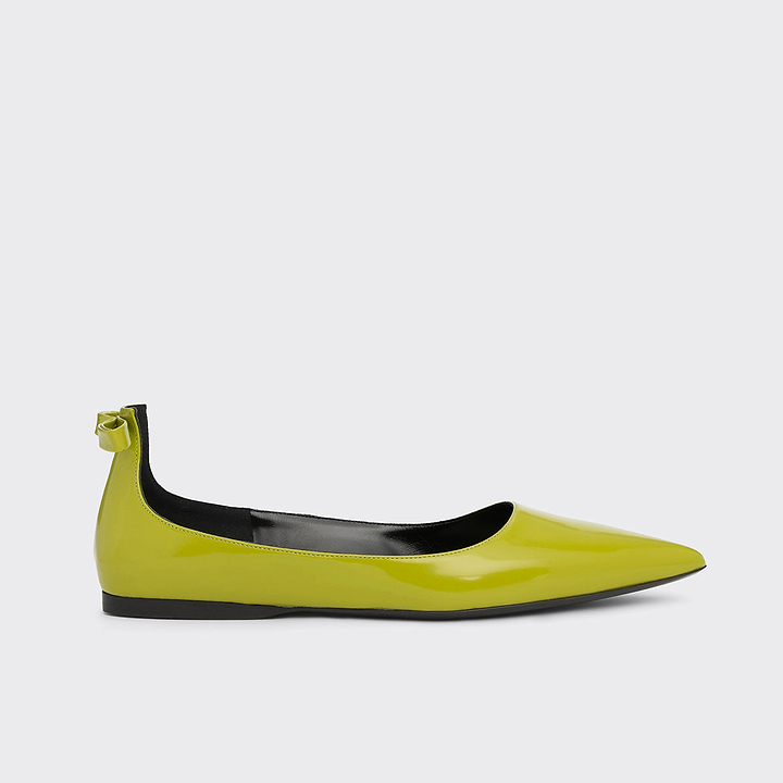 Pierre Hardy CLÉO BALLET FLAT, lime glazed lambskin