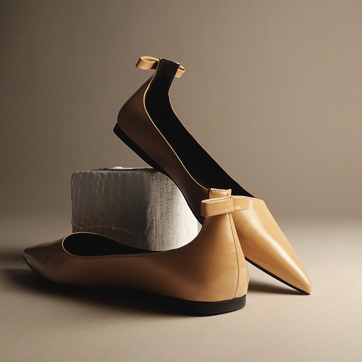 Pierre Hardy CLÉO BALLET FLAT, apricot glazed lambskin, view 6