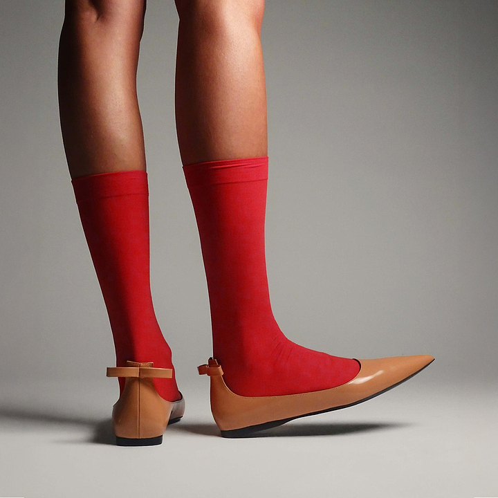 Pierre Hardy CLÉO BALLET FLAT, apricot glazed lambskin, view 7