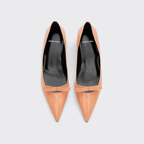 Pierre Hardy DELPHINE PUMP, apricot glazed lambskin, view 2