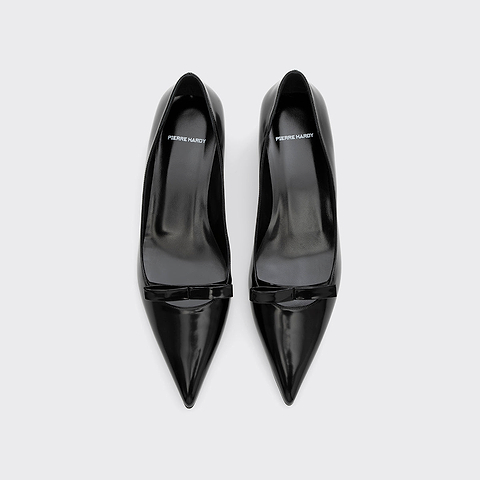 Pierre Hardy DELPHINE PUMP, black glazed lambskin, view 2