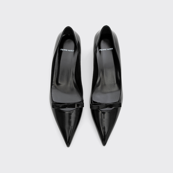 Pierre Hardy DELPHINE PUMP, black glazed lambskin, view 3