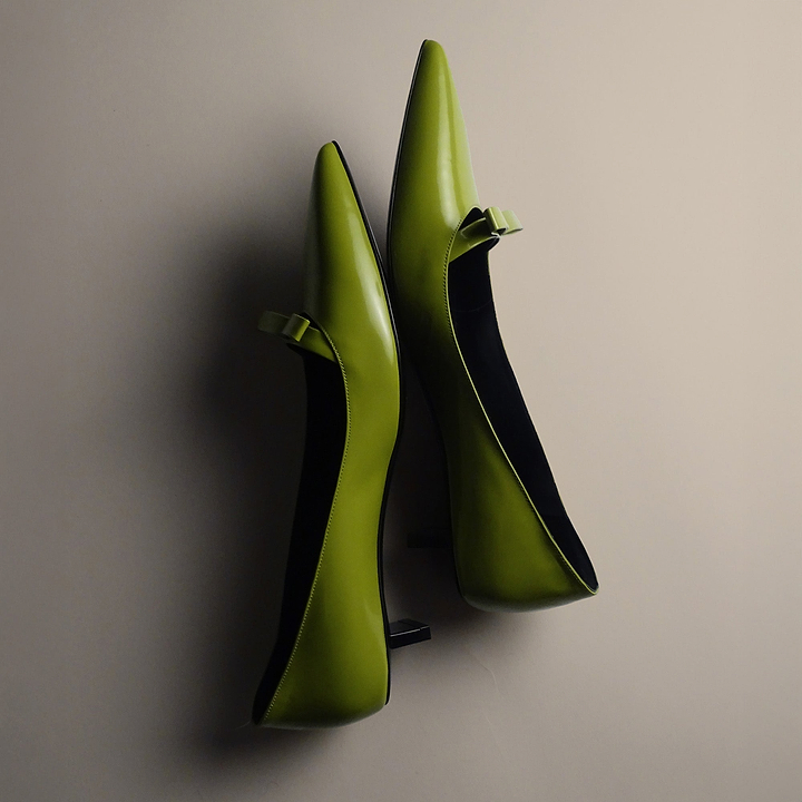 Pierre Hardy DELPHINE PUMP, lime glazed lambskin, view 6