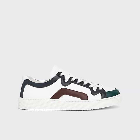 Pierre Hardy ALPHA SNEAKERS - WOMEN, white, green, navy blue and burgundy calfskin