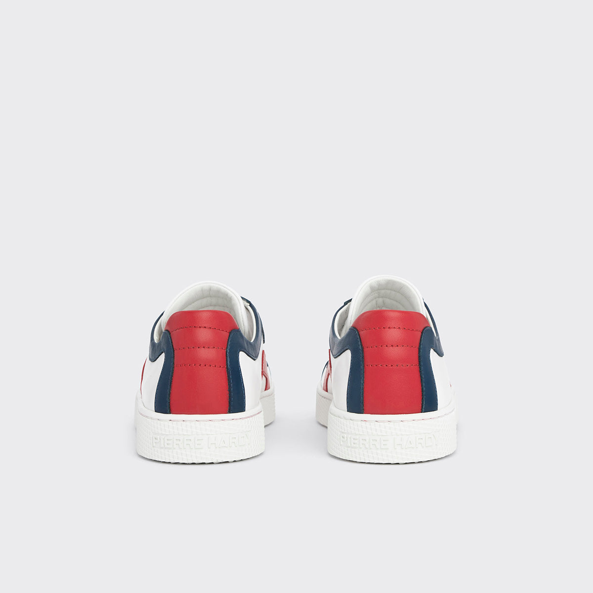 Pierre Hardy ALPHA SNEAKERS - WOMEN, white, navy blue and red calfskin, view 6