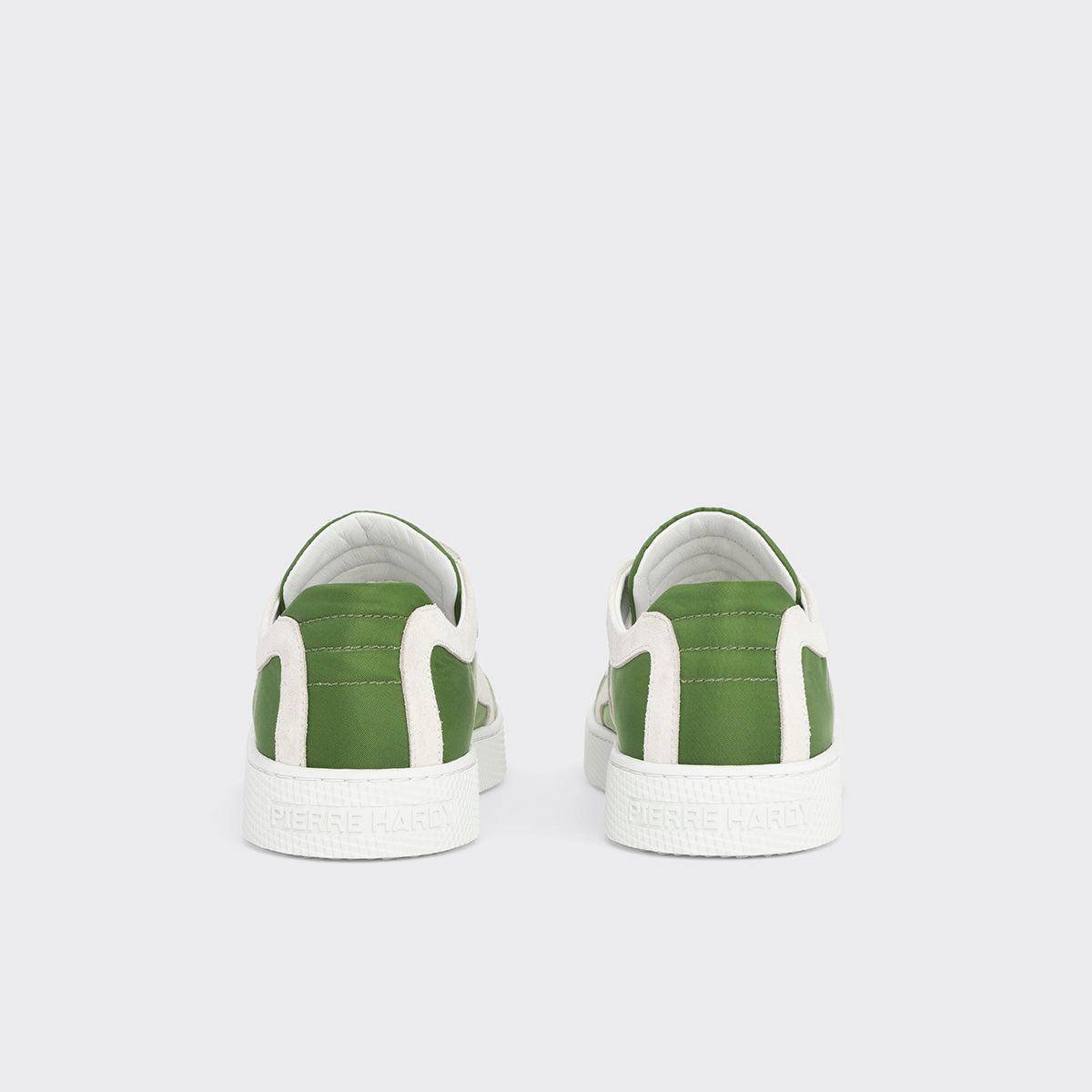 Pierre Hardy ALPHA SNEAKERS - WOMEN, green nylon canvas and white suede calfskin, view 9
