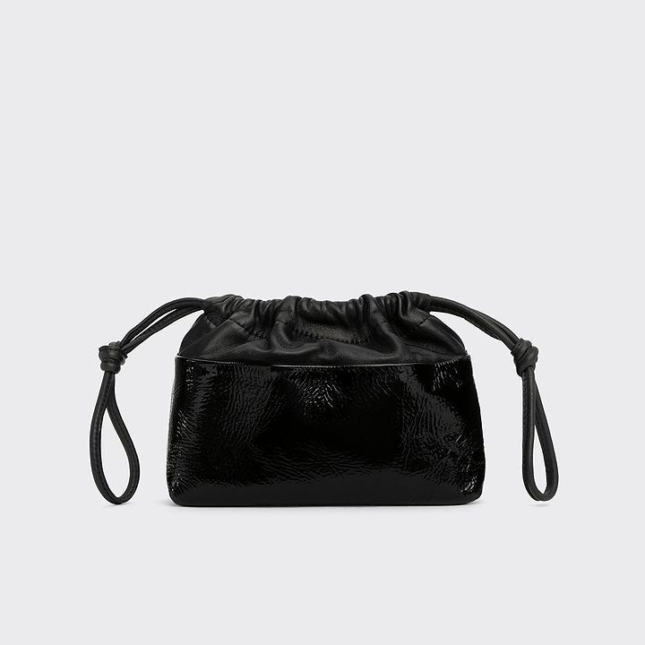 Pierre Hardy MINI TWIN CLUTCH, black patent kidskin and black lambskin, view 7