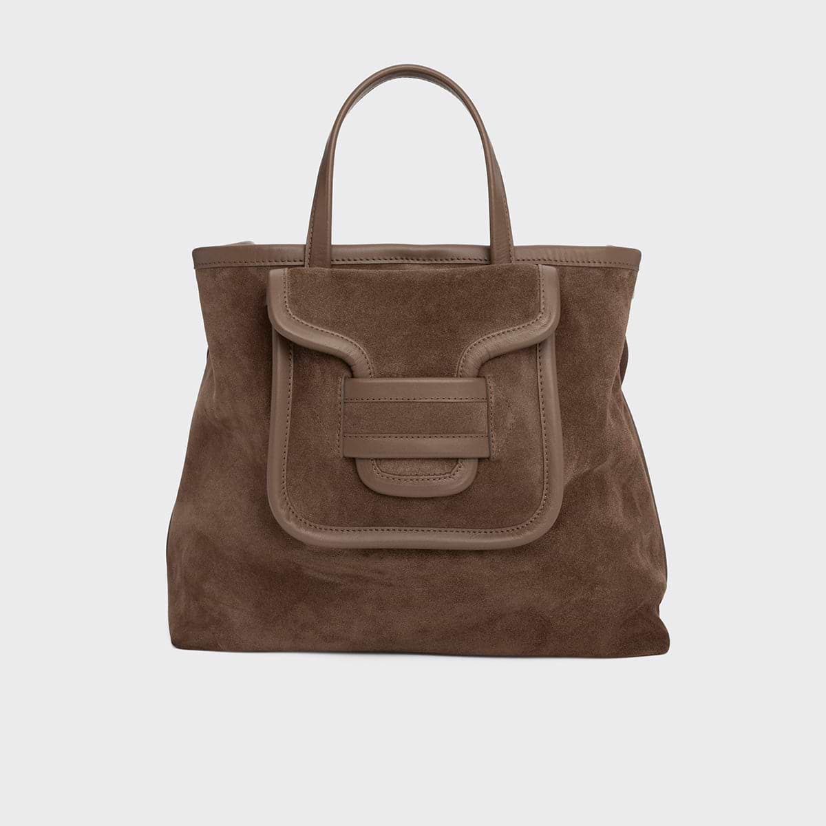 Pierre Hardy ALPHA DAY TOTE, light brown suede calfskin and camel calfskin, view 8
