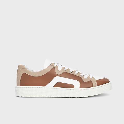 Pierre Hardy ALPHA SNEAKERS - MEN, light brown, beige and white calfskin