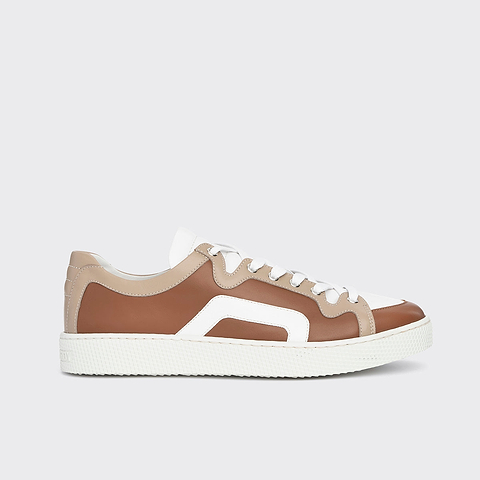 Pierre Hardy ALPHA SNEAKERS - MEN, light brown, beige and white calfskin