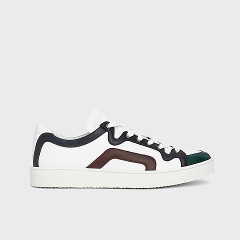 Pierre Hardy ALPHA SNEAKERS - MEN, white, green, navy blue and burgundy calfskin