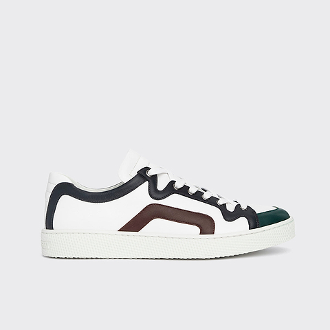 Pierre Hardy ALPHA SNEAKERS - MEN, white, green, navy blue and burgundy calfskin