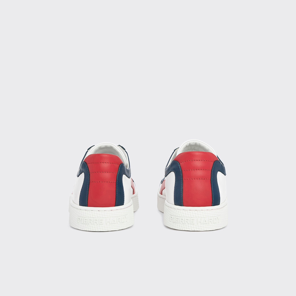 Pierre Hardy ALPHA SNEAKERS - MEN, white, navy and red calfskin, view 6