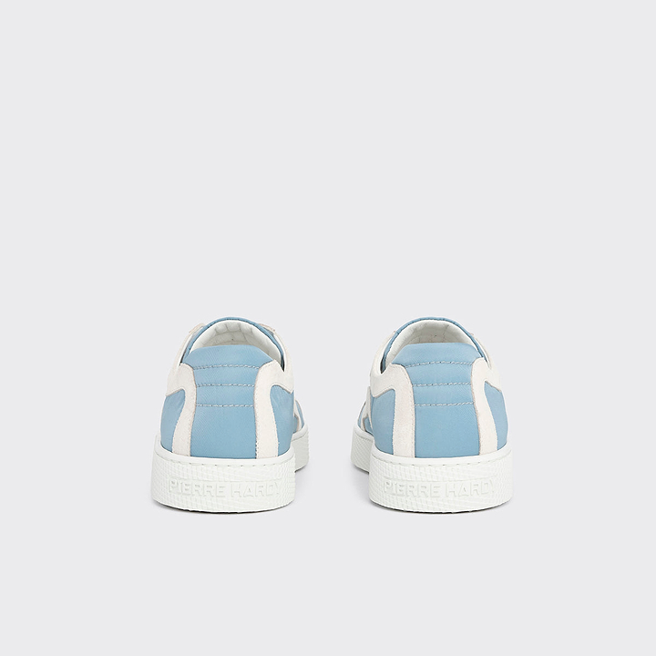 Pierre Hardy ALPHA SNEAKERS - MEN, light blue nylon canvas and white suede calfskin, view 9
