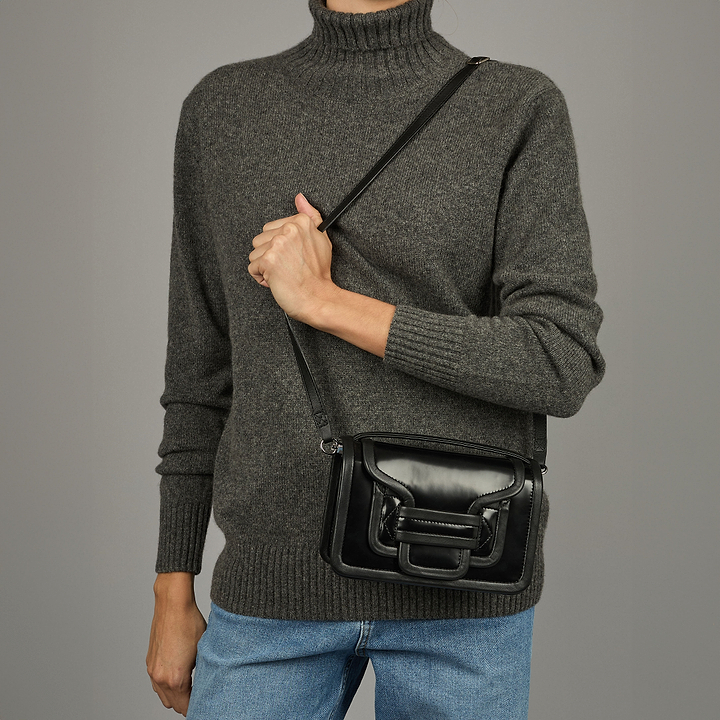 Pierre Hardy ALPHA HANDBAG, black glazed calfskin, view 3