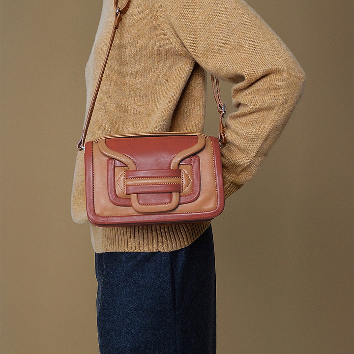 Pierre Hardy ALPHA HANDBAG, cognac & rust calfskin, view 4