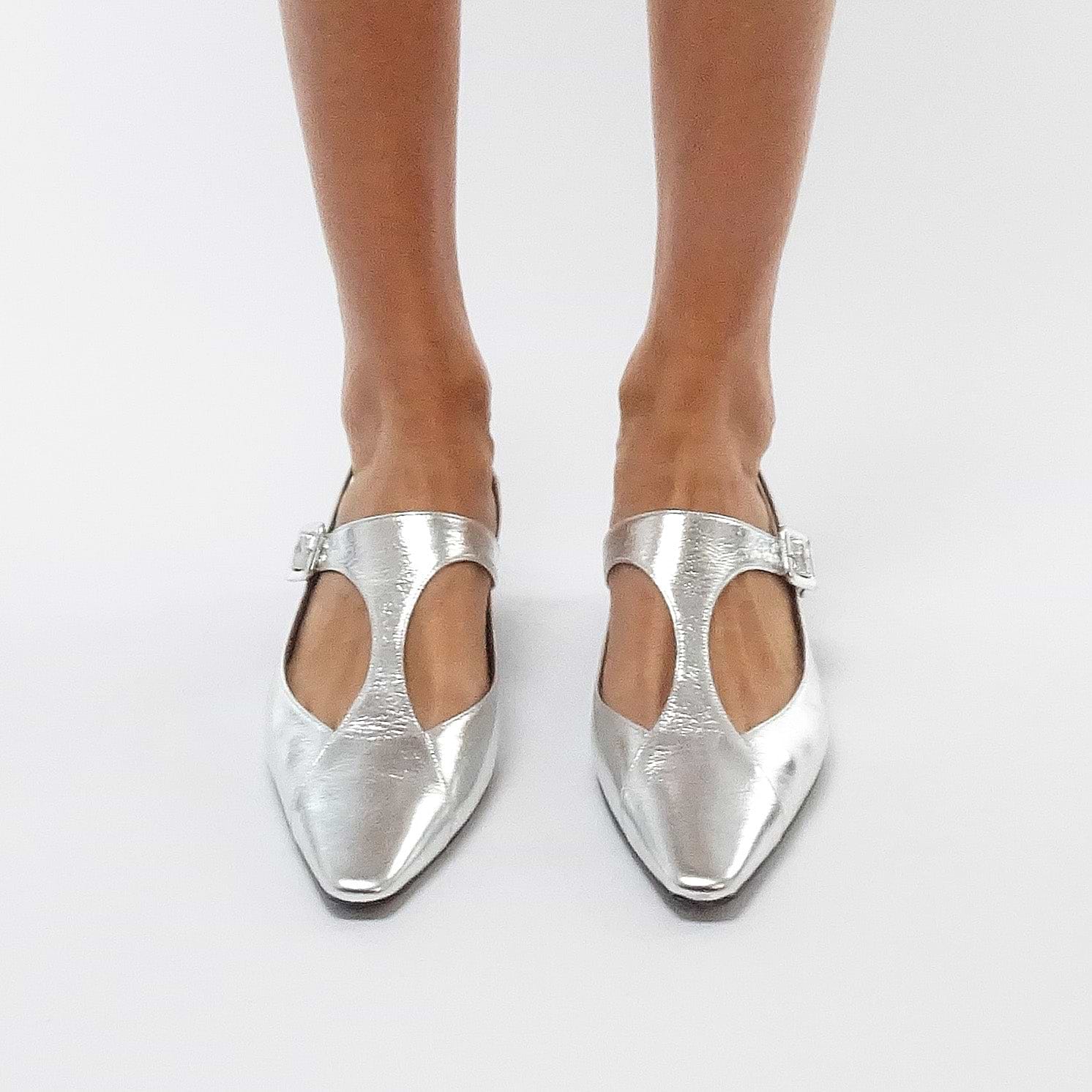 Pierre Hardy EDDIE SLINGBACK, silver metalized kidskin, view 3